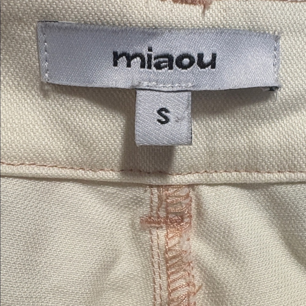 Miaou Cream Straight-Leg Pants - Picture 4 of 6